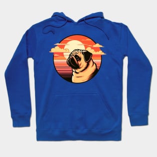 pug dog during sunset Hoodie